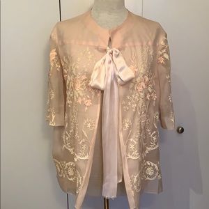 Vintage chiffon liseuse (worn over nightgown)